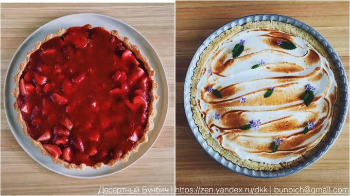 A balra - egy eper torta receptje lesz a vége a cikket. Jobb - rebarbara pite és a habcsók recept tesz közzé hamarosan
