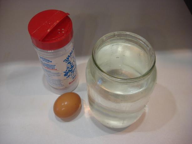 Photo a szerző (só, egy üveg víz, tojás, lapozzunk jobbra)