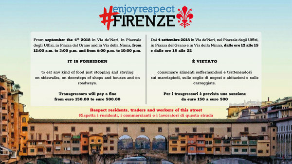 Poster kering a hatóságok Firenzében. 