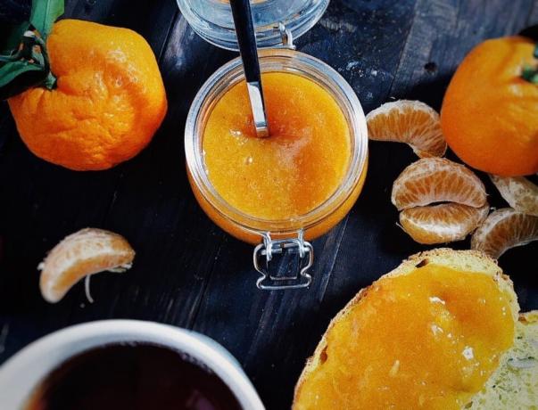 Tangerine lekvár, egyszerű recept.