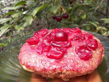 Cseresznye torta cukor nélkül, liszt és sütés Hasznos édesség