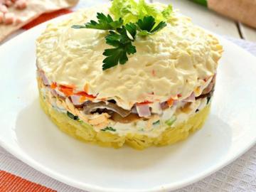 Vechinoy saláta sajttal és gombával: annyira finom, hogy nem lehet elszakadni!