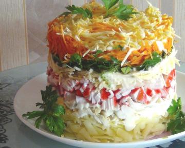 Új rák saláta „bársonyos”. Hidd el, akkor főzzük összes ünnepek !!!